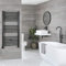 lynwood Towel Rail Heating Radiators Modern Bathroom Straight Ladder Warmer Round Inline Interior Central Heating Bathroom Towel Radiator (Matt Black, 1200 x 600)