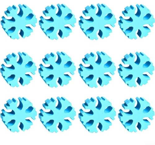 Lot de 12 porte-cartes en bois en forme de flocon de neige pour afficher le nom de table lors de célébrations (bleu clair)