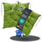 LILENO HOME 2er Set Wende Stuhlkissen Grün (40x40x6 cm) - Streifen Sitzkissen für Gartenstuhl, Küche oder Esszimmerstuhl - Indoor u. Outdoor Stuhlauflage als Stuhl Kissen (Linda FUM)