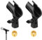 2 Pack Adjustable Microphone Clip Holder, Universal Microphone Holder, Mic Clip for Stand Handhold Microphone, Portable Mic Holder with Mic Screw Adapter,Mic Holder for Concert Party Performance