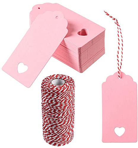 Malloy 360 Stück Rosa Geschenkanhänger Aus Kraftpapier Rosa Namens-Preisschilder, 2 X 4