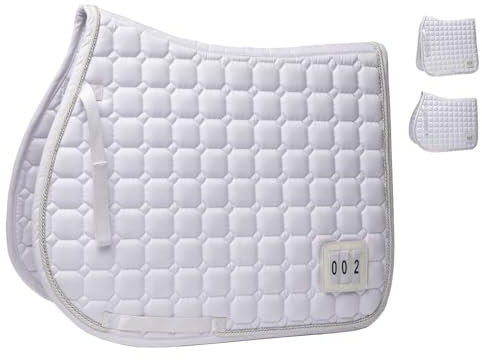 NETPROSHOP Turnier Schabracke Stockholm Dressur oder VS Weiss Gr. Pony oder Full mit Sichtfenster für Startnummer, Groesse:Full, Farbe:Vielseitigkeit