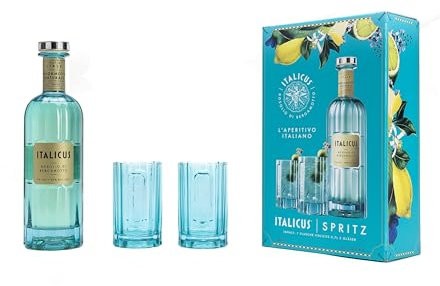 ITALICUS Rosolio di Bergamotto Likör, Geschenk-Set mit 2 Gläsern, Aperitif aus Bergamotte für Cocktails & Spritz, Premium Likör aus Italien, 1 x 0,7 L