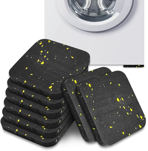 Yonality 8 Piezas Almohadillas antivibración para lavadoras, Alfombrillas Protectoras para el Suelo de 9x9cm, Antideslizantes silenciosos, para lavadoras, secadoras y Otros electrodomésticos