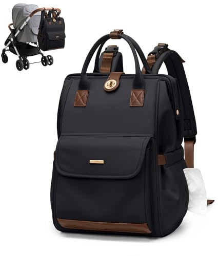GOLF QUALITY Wickeltasche, Rucksack, multifunktional, wasserabweisend, mit Haken, lässige Wickeltasche zum Aufhängen für Mütter