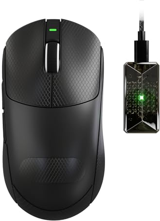 MAMBASNAKE x Attack Shark X8ULTIMATE 59g Leichte Kabellose Gaming-Maus | 42000 DPI PAW3950MAX Sensor,8KHz, BT/2,4G/USB-C Office Mouse&Grip Tape,800mAh,Web-Treiber,für Mittelgroße/Große Hände–Schwarz