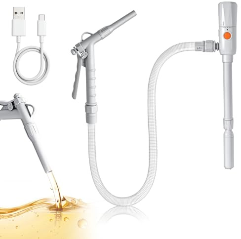 Benzinpumpe Elektrische Auto-Stop, Doppelte Stromversorgung (USB-C/AA), 2.8 GPM, Akkuschrauber Pumpe, Siphon Pumpe, Kraftstoffpumpe, Dieselpumpe, Elektrische Umfüllpumpe Kraftstoff (type2)