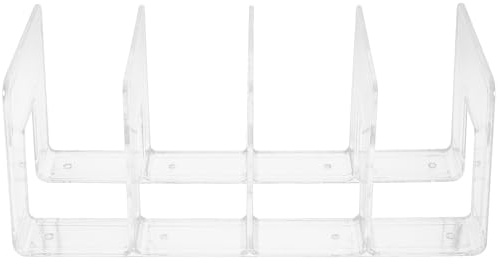 LAPYAPPE Schülerbuchständer und Dokumentenablage Transparentes Kunststoff Regal mit 4 Fächern Freistehend Vertikaler Desktop Organizer für Büro und Schule
