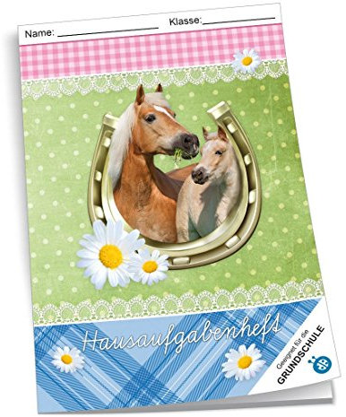 Hausaufgabenheft / für Grundschule / DIN A5 / 48 Blatt / Pferde