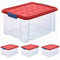 ARTECSIS 4 x Aufbewahrungsboxen aus Plastik S, 5L - 30 x 19 x 14 cm, aufbewahrungsbox mit Deckel, Eurobox, stapelbar