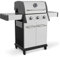 Dellonda 3 Burner Deluxe Gas BBQ Grill, Piezo Ignition, Stainless Steel, Wheels - DG16