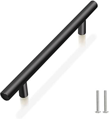 Drenky Griffe Für Küchenschränke Schwarz 10 Stück,Griffe Möbel Schwarz Schrankgriffe Edelstahl Möbelgriffe 160mm Lochabstand Gesamtlänge 250mm Schwarz Matt Farbe