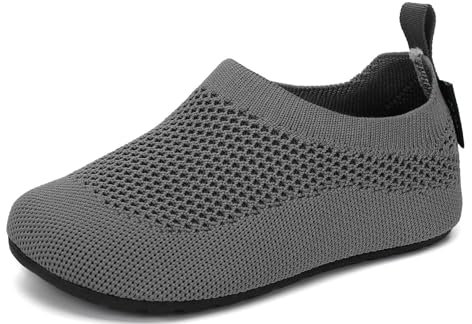 SAGUARO Kinder Hausschuhe Mädchen Jungen Pantoffeln Leicht Rutschfest Hüttenschuhe Weich Flexibel Slippers für Frühling Sommer, Rauchgrau 26/27 EU