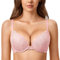 DOBREVA Femme Soutien Gorge Push Up Dentelle avec Armatures Plongeant Rembourré Moulé Rose Nue 105C