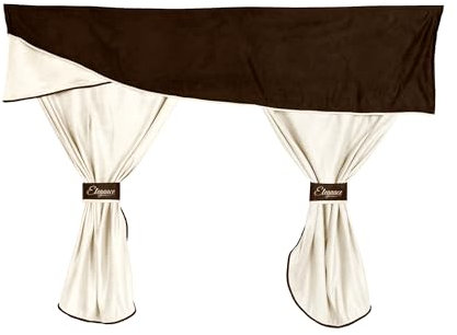 F-CORE Gardinen volle sätze (3-in-1) LKW für Scania R G 01.05-12.16 Highline BRAUN/Champagne