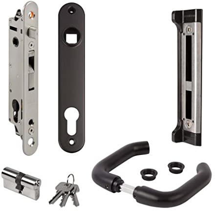 LOCINOX Einsteckschloss-SET FORTYSET 40I-BA inkl. Toranschlag, Langschild, Drückergarnitur und Profilzylinder