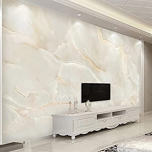 XLMING Beige Marmor fototapete 3d effekt tapete Wohnzimmer Schlafzimmer Hintergrundbild-350cm×256cm