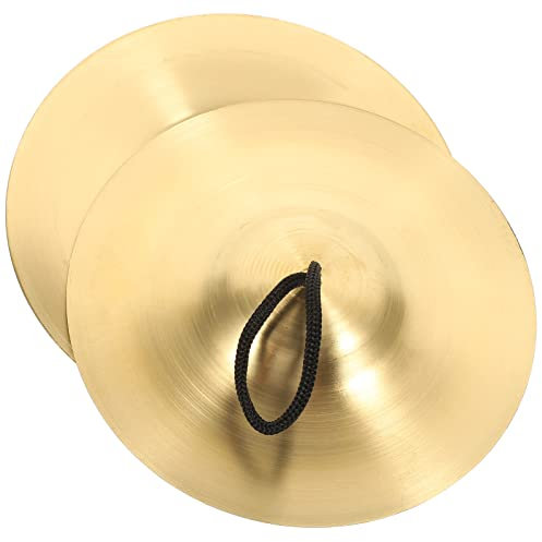 Vaguelly 1 Par Platillo De Cobre Platillo De Marcha Platillos De Niños Traje De Danza Del Vientre Damas Mini Platillos De Mano Navidad Platillos Borla Perder Paño Instrumento