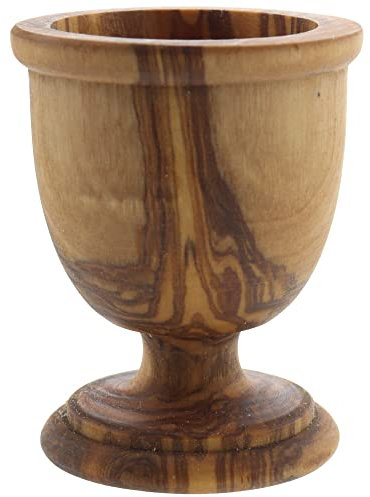 HOFMEISTER® Eierbecher aus Olivenholz, auffällige Maserung, Eierbecher für Frühstückstisch und Brunch, toll als Geschenk zu Ostern, Weihnachten, Geburtstag, Wichtelgeschenk, Frühstück, 6,5 cm