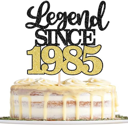 1 Stück Aufschrift Legend Since 1985 Tortenaufsatz 40 Kuchen Topper Glitter alles Gute zum 40. Geburtstag Kuchen Pick 40 Fabulous Tortendekorationen für Prost zum 40