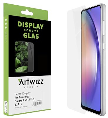 Artwizz SecondDisplay Schutzglas kompatibel mit Galaxy S23 FE & A54 (5G) - HD Displayschutz aus Sicherheitsglas, 9H Härte, Hüllenfreundlich