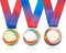 FINGERINSPIRE 3 Stück Blanko Auszeichnungsmedaillen Gold Silber Bronze Gruppenmedaillen Mit Halsbändern Siegermedaillen Preise Legierung Medaillen Runde Medaillen Für Wettbewerbe Sporttreffen