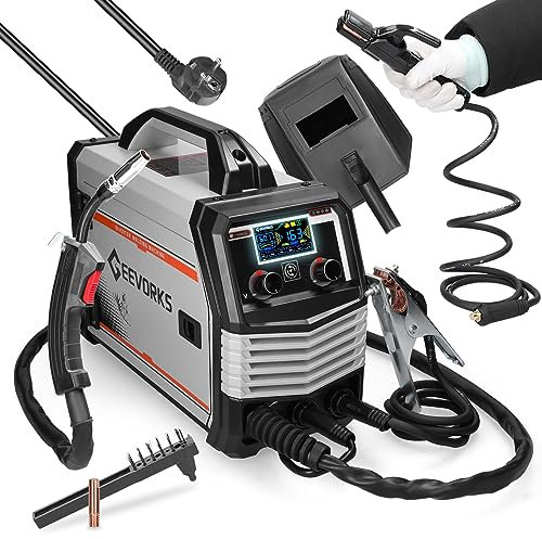 Máquina de Soldar 4 en 1 MIG MMA MAG TIG-160C Máquina de Soldadura Eléctrica Portátil Multipropósito Pantalla LCD, 120A Soldadoras Inteligentes de Gran Corriente