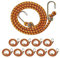 Relaxdays Spanngummi mit Haken, 10er Set, Fahrrad Gummispanner Gepäckträger, 90 cm lang, Universal Gepäckspanner, orange