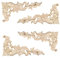 Gativs Bois Sculpté Decoration 4 Pièces Moulure Decorative Bois Applique en Bois Décalque Sculpté Bois Non Peint Sculpté Meuble Sculpté Onlay Applique en Bois pour Décoration Meuble,20 * 10cm
