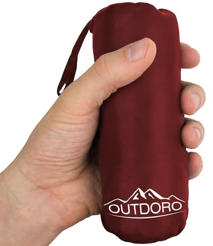 Outdoro Hüttenschlafsack - nur 230 g aus Mikrofaser - Ultra-Leichter Reise-Schlafsack - klein, dünn und kompakt - Inlett, Travel-Sheet