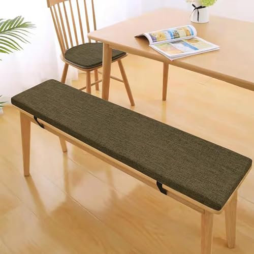 VFDC Bankauflage, Sitzkissen Bank mit Abnehmbarem Bezug, Rutschfestes Bankkissen Outdoor, Sitzpolster Outdoor aus Schaumstoff Polster, Sitzauflage Bank für Garten, Terrasse, Kaffeegrau, 130×30×3cm