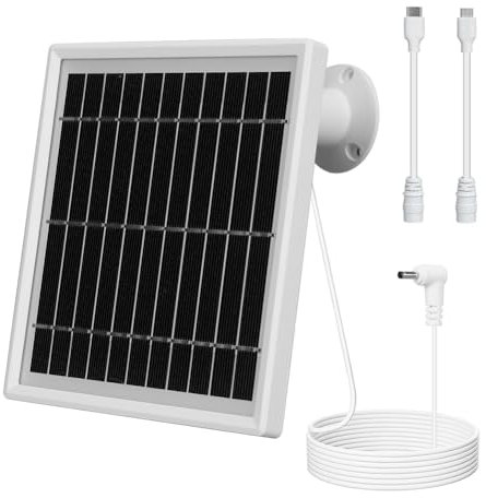 ARVALOLET 5-W-Solarmodule liefern IP65 wasserdichtes Solarpanel-Ladegerät 360° verstellbare Wandhalterung mit DC-Anschluss 9,8 Fuß Ladekabel for Ring Stick Up Cam Akku for Ring Spotlight