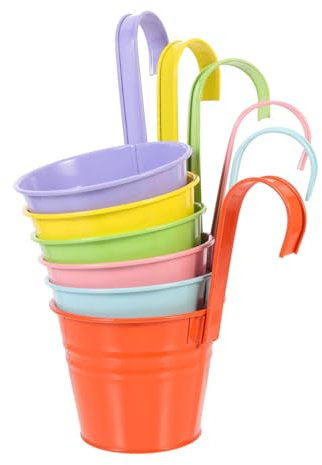 BESPORTBLE Metall -Mount Blumentopf Set 6 Stücke Hängen Pflanzen Töpfe Entwässerung Löcher Balkon Und Hof Dekorative Blumentöpfe Für