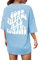 Svanco T-Shirt Oversize à Col Rond pour Femme Manche Courte avec Impression de Lettres Créatives Loose Haut Imprimé Streetwear Top