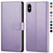SkyDuck for iPhone X/XS/10 5.8 case Leather Flip,for iPhone X case with [RFID Blocking][Credit Card Holder] with 1 Tempered Glass Screen Protector,Cover Women Men for iPhone XS case Lilac Purple
