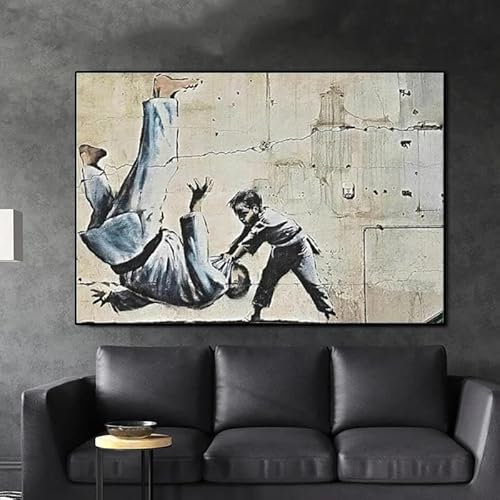 Yocheng Wandkunst, Graffiti-Poster, Malerei, Judo-Straßenkunst, Wanddekoration, Bilder, Leinwanddrucke, moderne Raumdekoration 30x40cm ohne Rahmen