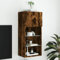 Homgoday TV-Schrank mit LED-Lichtern, Rauch-Eiche, 40,5 x 30 x 90 cm, TV-Schrank für Wohnzimmer, TV-Schrank, niedriger Schrank für industrielle Wohnzimmer, TV-Ständer