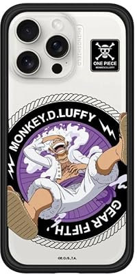 RhinoShield Modulare Case kompatibel mit [iPhone 15 Pro Max] | Mod NX - Anpassbare & stoßdämpfende Schutzhülle im schlanken Design - Schwarz [One Piece/Ruffy Gear Fifth - Monkey D. Ruffy]