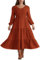 Hanna Nikole Women's Plus Size Fall A-Line Dress Tiered Evening Dress with Pockets Red 24