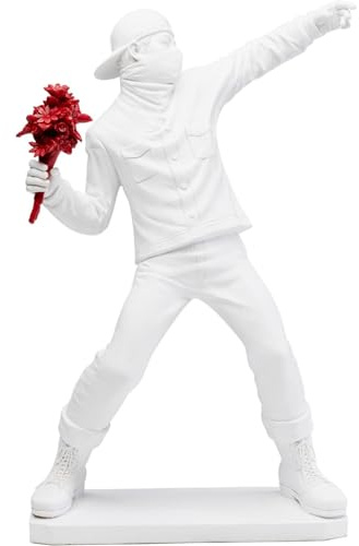 Kare Design Deko Figur Street Art Bouquet, Weiß, Handbemalt, Jedes Stück EIN Unikat, Accessoire, Wohnzimmer, Deko für Regale oder Sideboards, 67x42x24 cm (H-B-T)