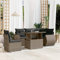 Keyroto Gartenlounge Outdoor mit Gartentisch mit Verstellbare Tischplatte Dining Lounge Ecklounge Sitzecke Balkon Loungemöbel Gartensofa Sitzgruppe Outdoor Grau 6-TLG Type-B123
