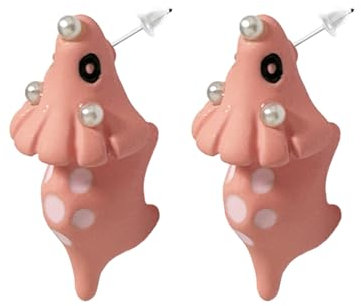 Dinosaurier Ohrringe 1 Paar Tierbiss Ohrringe Niedliche Tiere Ohrringe Ohrringe Mädchen Dinosaurier Mode Dinosaurier Ohr Stud Kreative Polymer Clay Schmuck Für Frauen Und Mädchen (Rosa)