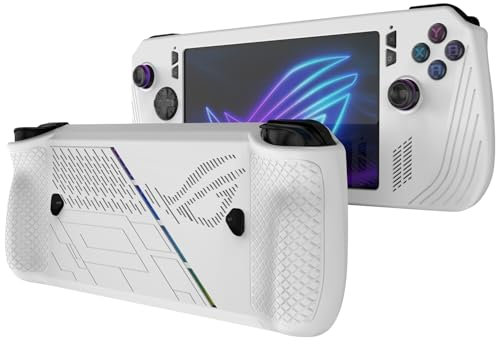 Miimall Compatible avec ASUS ROG Ally X, coque de protection fine, antidérapante, anti-choc, ultra fine, en TPU souple, résistante aux rayures, pour console de jeu ROG Ally X 2024, blanc