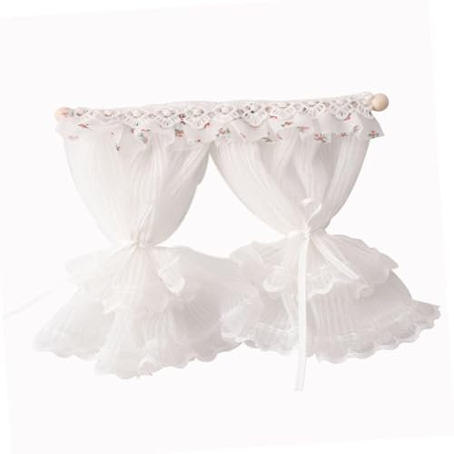 FLCPJGV 1/12 Puppenhaus Spitze Fenster Vorhang Puppenhaus Häkeln Spitze Vorhänge für Mini