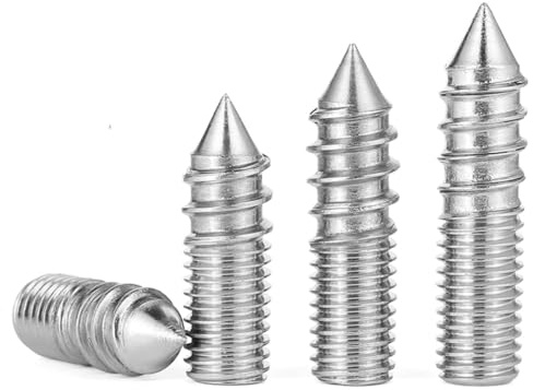 Cilky Metallschrauben 5 Stück Stockschrauben M4/M5/M6 Doppelseitige Stockschrauben mit Gewinde Doppelkopfschrauben Selbstschneidende Schrauben Edelstahl 304 Holzverbindung Möbelbeine(M4*30)