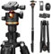 Kamerastativ, K&F Concept Handy-Stativ,192cm Stativ mit Handyhalterung, Tripod für unterwegs, Stativkamera für Smartphone, Aluminium Reisestativ O275A5+BH-36