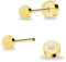 ZDE Women Earrings Flat Back Dot Titanium Hypoallergenic Cartilage 14K Gold Earrings Studs for Sensitive Ears Simple Classic 3mm Screw On Stud Earring (Gold, 3MM)
