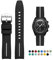 OLLREAR Silikon-Uhrenarmbänder 20mm für Omega x Swatch MoonSwatch/Rolex Watch, Schnellverschluss, Omega Swatch Armband mit Silber Schnalle für Herren Damen, Schwarz&Weiß