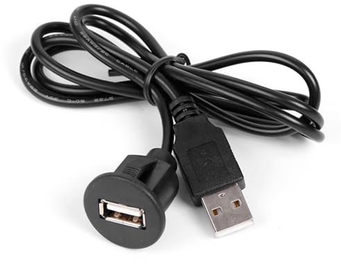 jojnsha Cable adaptador de enchufe USB 2.0 macho a hembra ajustable flexible USB 2.0 para salpicadero de coche