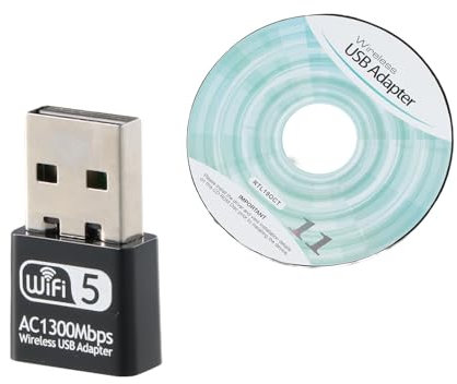 1300Mbps Mini Wireless USB WiFi Adapter, Dual Band 5.GHz 2.4GHz USB WiFi Adapter, USB WiFi Dongle for for PC Desktop Laptop, Support Windows 11/10/8/7/Vista/XP